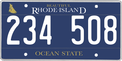 RI license plate 234508