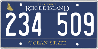 RI license plate 234509