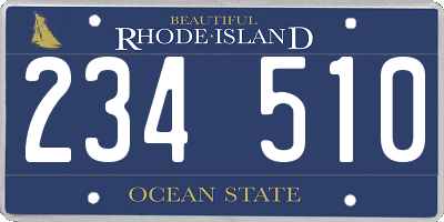 RI license plate 234510