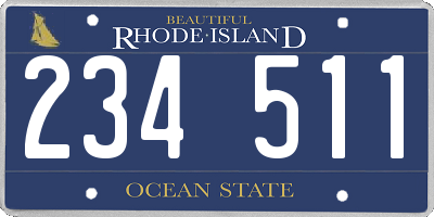 RI license plate 234511