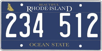 RI license plate 234512