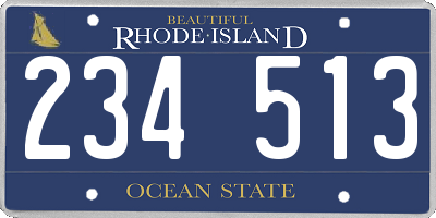 RI license plate 234513