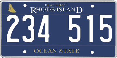 RI license plate 234515