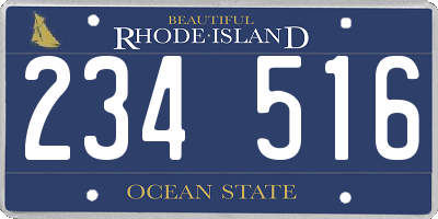 RI license plate 234516