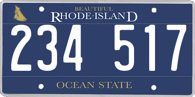 RI license plate 234517