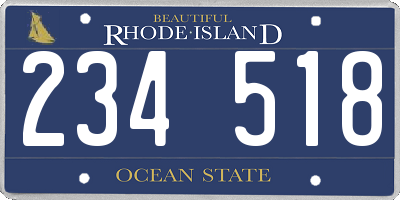 RI license plate 234518