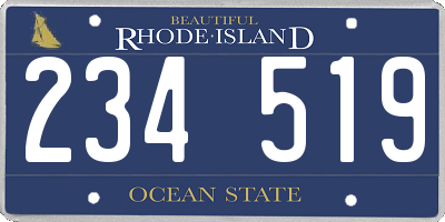 RI license plate 234519