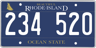 RI license plate 234520