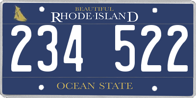 RI license plate 234522