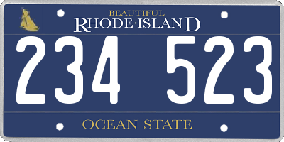 RI license plate 234523