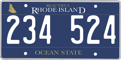RI license plate 234524
