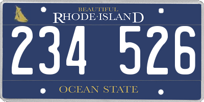 RI license plate 234526