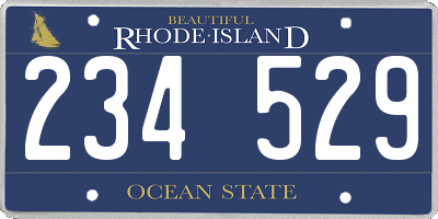 RI license plate 234529