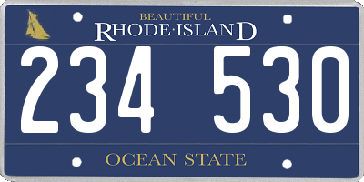 RI license plate 234530