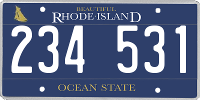 RI license plate 234531