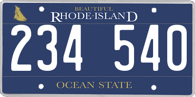 RI license plate 234540