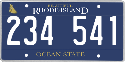RI license plate 234541