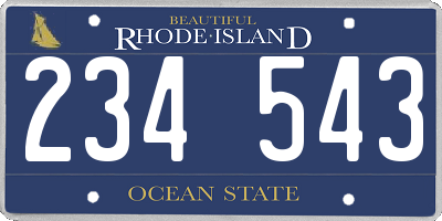 RI license plate 234543