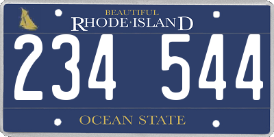RI license plate 234544