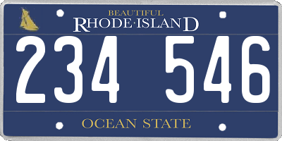 RI license plate 234546
