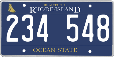 RI license plate 234548