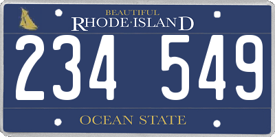 RI license plate 234549