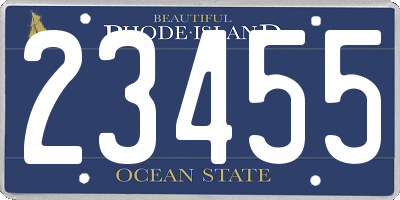 RI license plate 23455