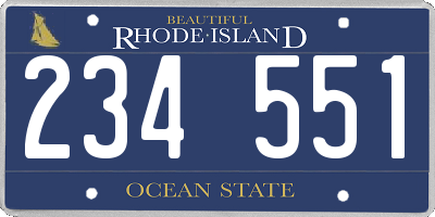 RI license plate 234551