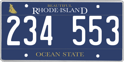 RI license plate 234553