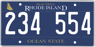 RI license plate 234554
