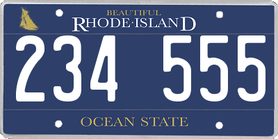 RI license plate 234555