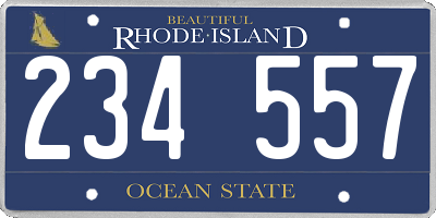 RI license plate 234557