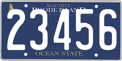 RI license plate 23456