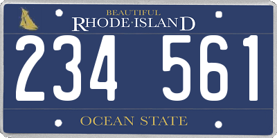 RI license plate 234561