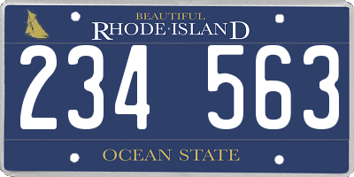 RI license plate 234563