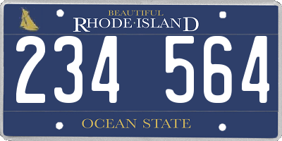 RI license plate 234564