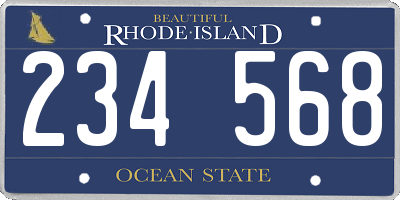 RI license plate 234568