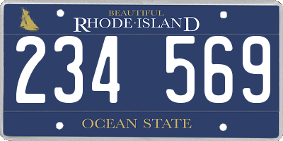 RI license plate 234569