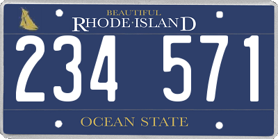 RI license plate 234571