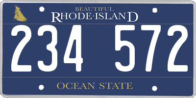 RI license plate 234572