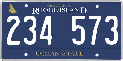 RI license plate 234573