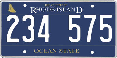 RI license plate 234575