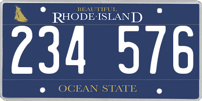 RI license plate 234576