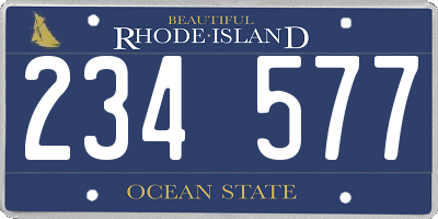 RI license plate 234577