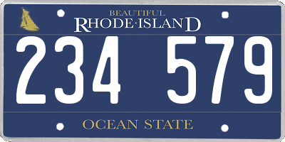 RI license plate 234579