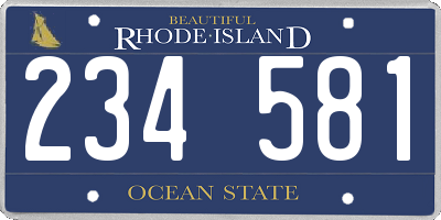 RI license plate 234581