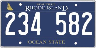 RI license plate 234582