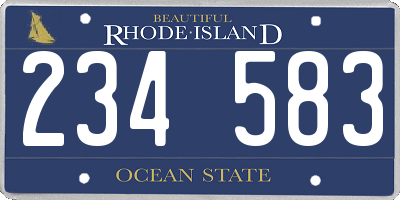 RI license plate 234583