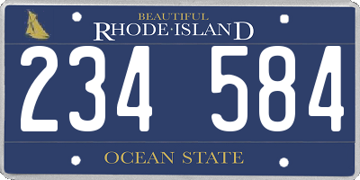 RI license plate 234584