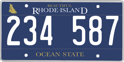 RI license plate 234587